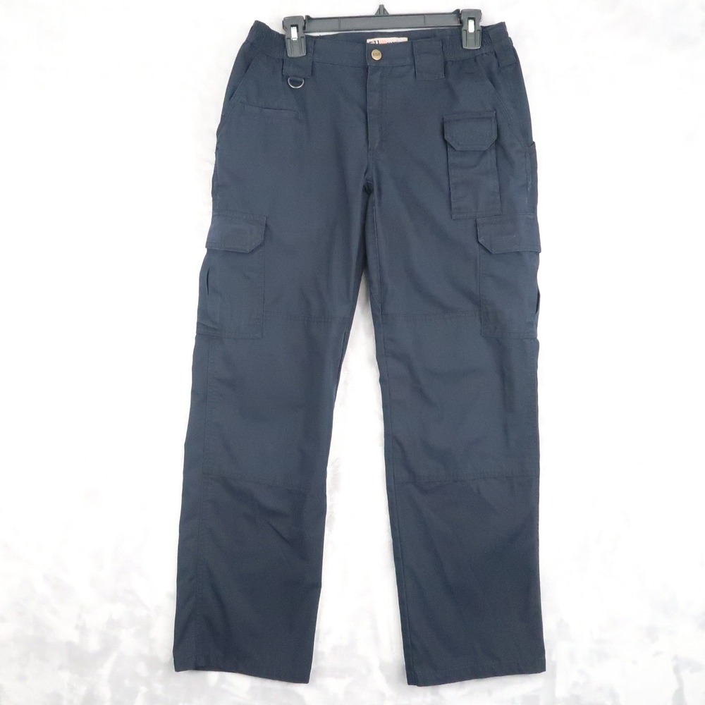 5.11 Tactical Cargo Pants Womens 10 Fit 28x30 Navy Blue 64360-724 Elastic Waist